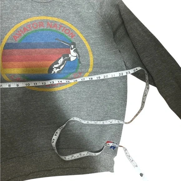 Aviator Nation Laguna Beach Rainbow Logo Sweatshirt Gray Size Large Pullover - Picture 6 of 7